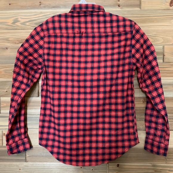 NWT AEROPOSTALE Woven Button Down Plaid Graphic Long Sleeve Shirt Men's Sz S. - Picture 6 of 9